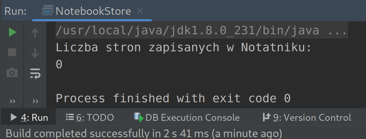 Wartości w pierwszej klasie – konsola