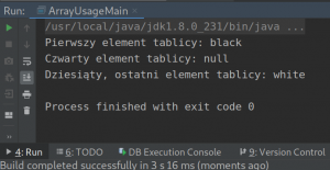 Tablice i listy – kod Java, IntelliJ, krok po kroku – pobieranie wartości z tablicy – konsola