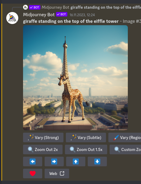 Jak Midjourney pomaga mi generować obrazy z użyciem AI - żyrafa na wieży Eiffla, brak obrazu - Mentor Junior Java Developer