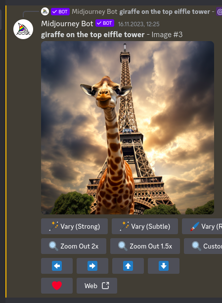 Jak Midjourney pomaga mi generować obrazy z użyciem AI - żyrafa na wieży Eiffla, selfie - Mentor Junior Java Developer